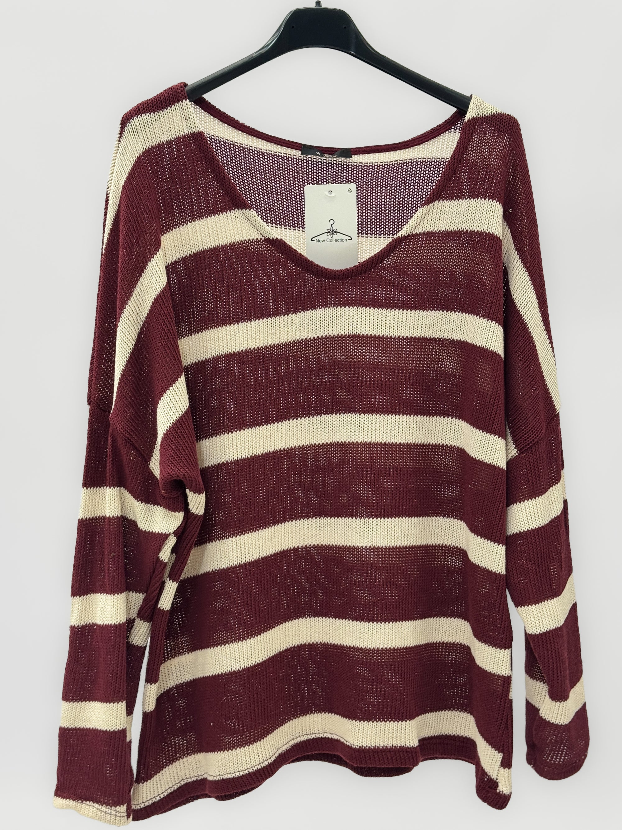 Maglia donna a righe con maniche tre quarti
