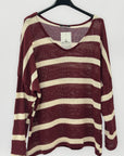 Maglia donna a righe con maniche tre quarti