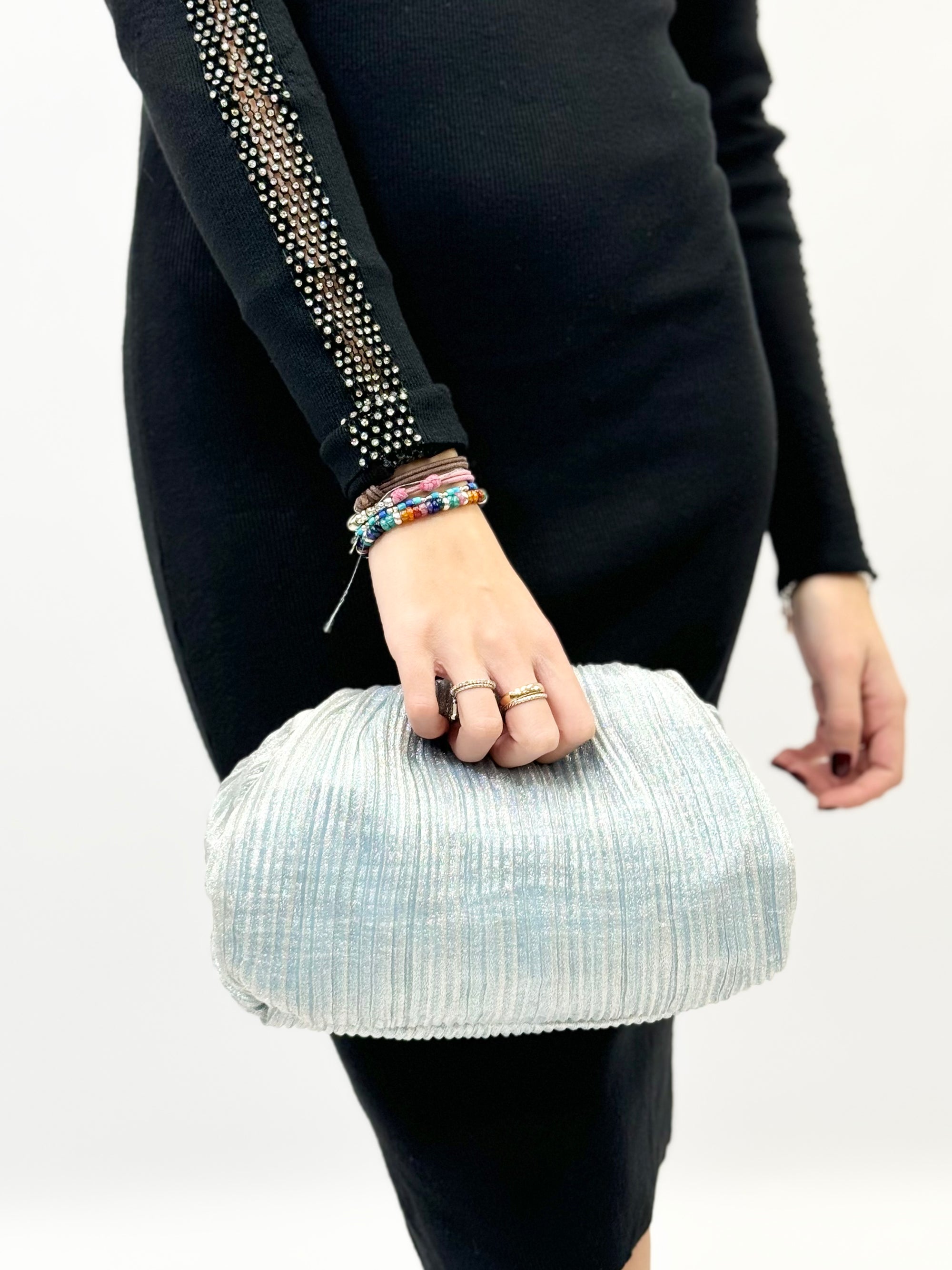 Pochette lurex con tracolla