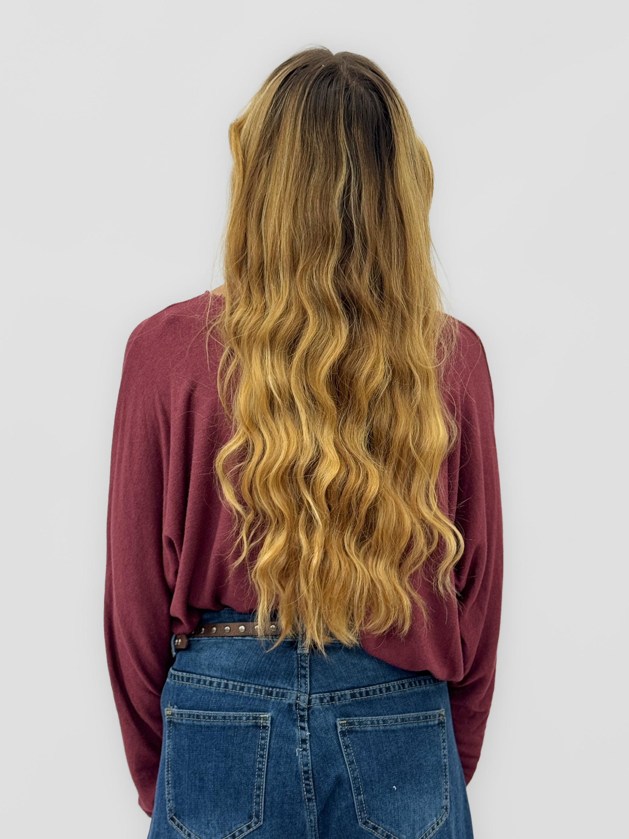 Maglia curvy oversize in misto lana con scollo ampio