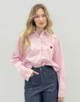 Camicia Riga con Cuore Ricamato