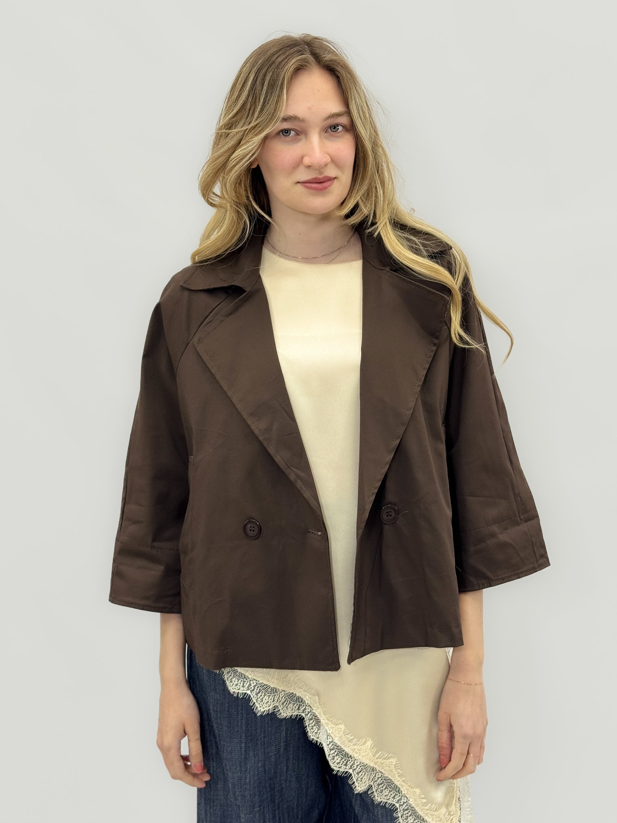 Trench corto in cotone