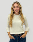 Maglia donna con maniche a campana e perle