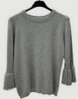 Maglia donna con maniche a campana e perle