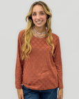 Maglia donna a pois tono su tono in misto lana