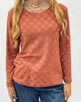 Maglia donna a pois tono su tono in misto lana