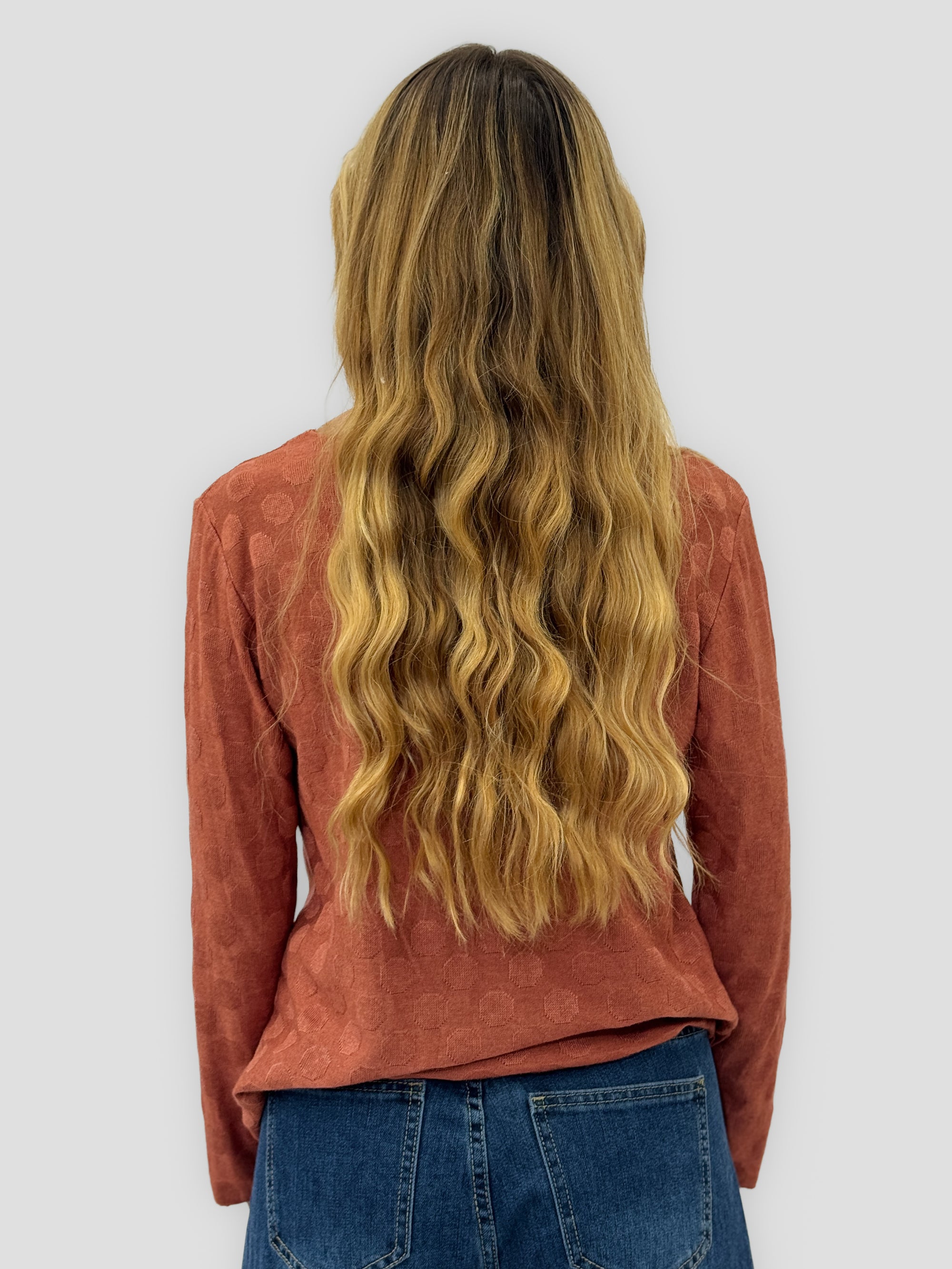 Maglia donna a pois tono su tono in misto lana
