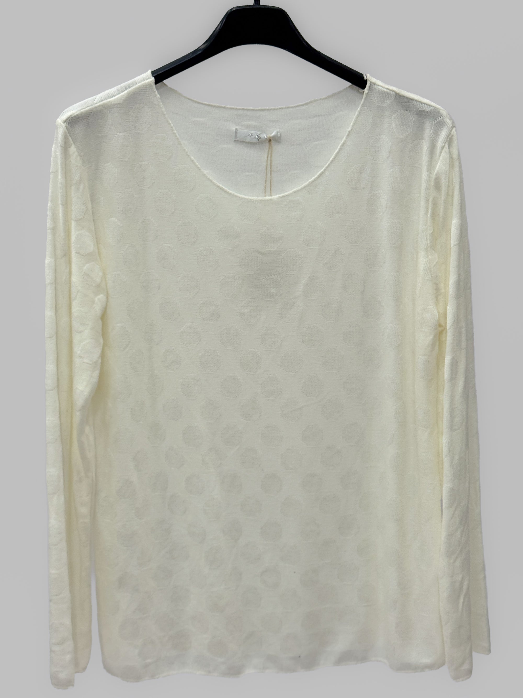 Maglia donna a pois tono su tono in misto lana