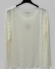 Maglia donna a pois tono su tono in misto lana
