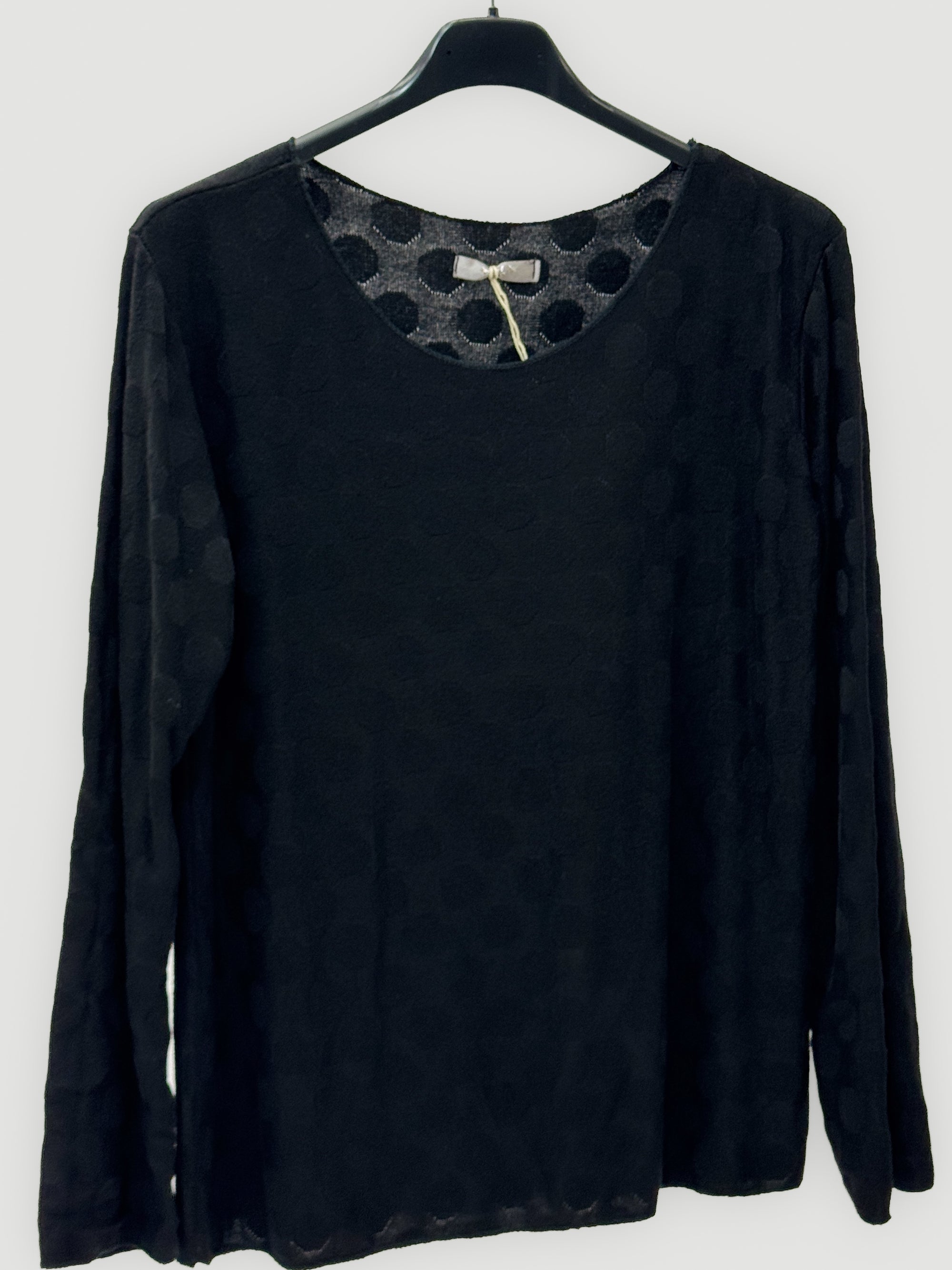 Maglia donna a pois tono su tono in misto lana
