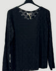 Maglia donna a pois tono su tono in misto lana