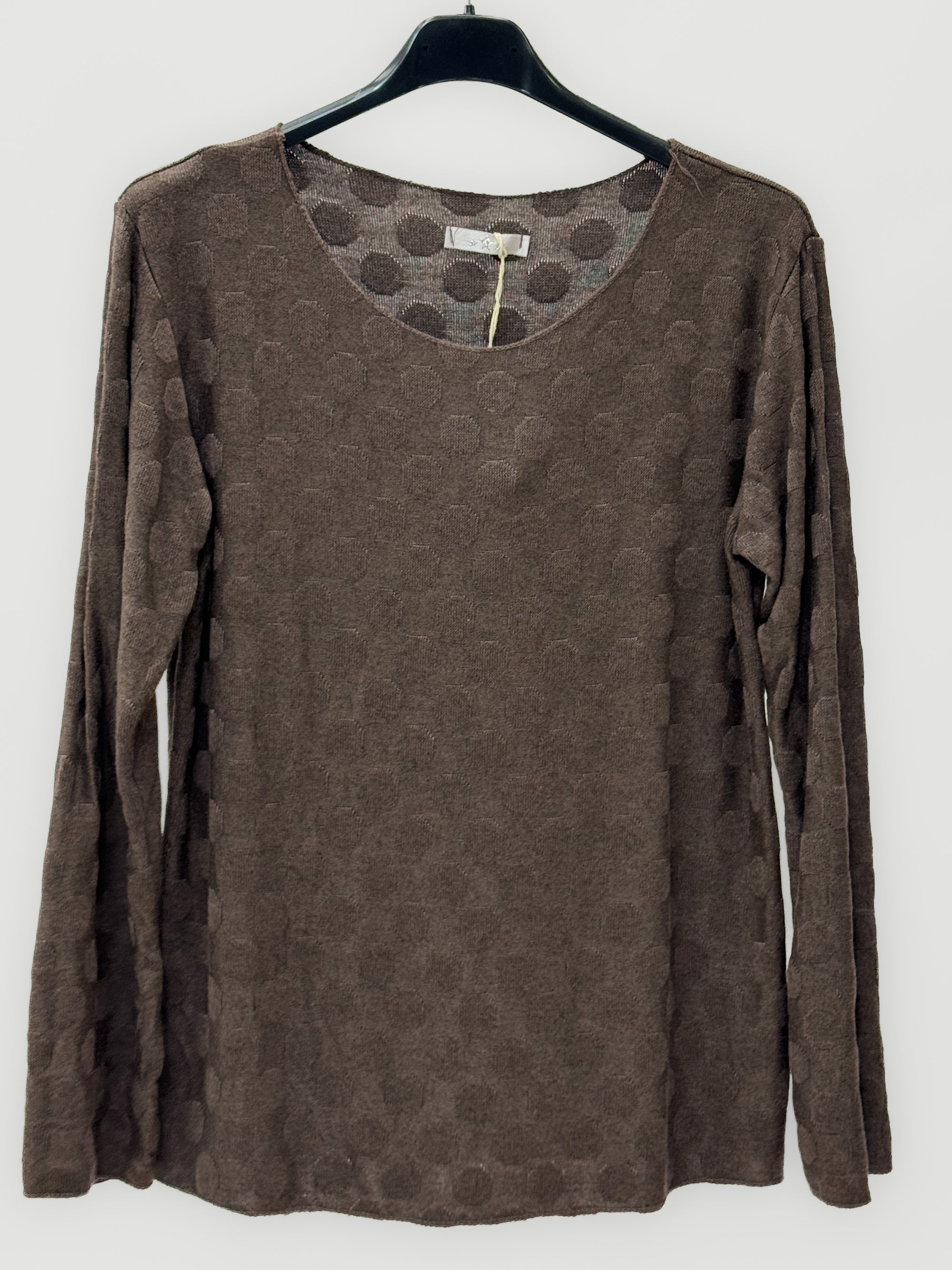 Maglia donna a pois tono su tono in misto lana