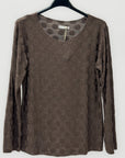 Maglia donna a pois tono su tono in misto lana