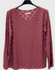 Maglia donna a pois tono su tono in misto lana