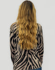Maglia donna fantasia zebrata in misto lana