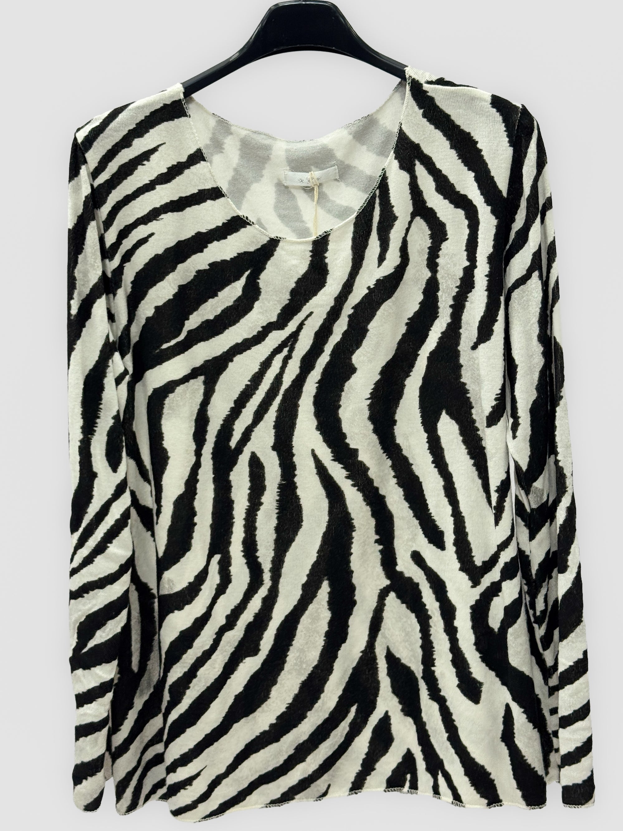 Maglia donna fantasia zebrata in misto lana