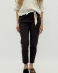 Pantalone Slim Fit in Cotone con Foulard