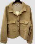 Giacca cardigan donna effetto bouclé con tasche