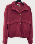 Giacca cardigan donna effetto bouclé con tasche