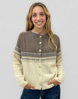 Cardigan donna fantasia nordica con cashmere