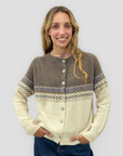 Cardigan donna fantasia nordica con cashmere