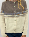 Cardigan donna fantasia nordica con cashmere