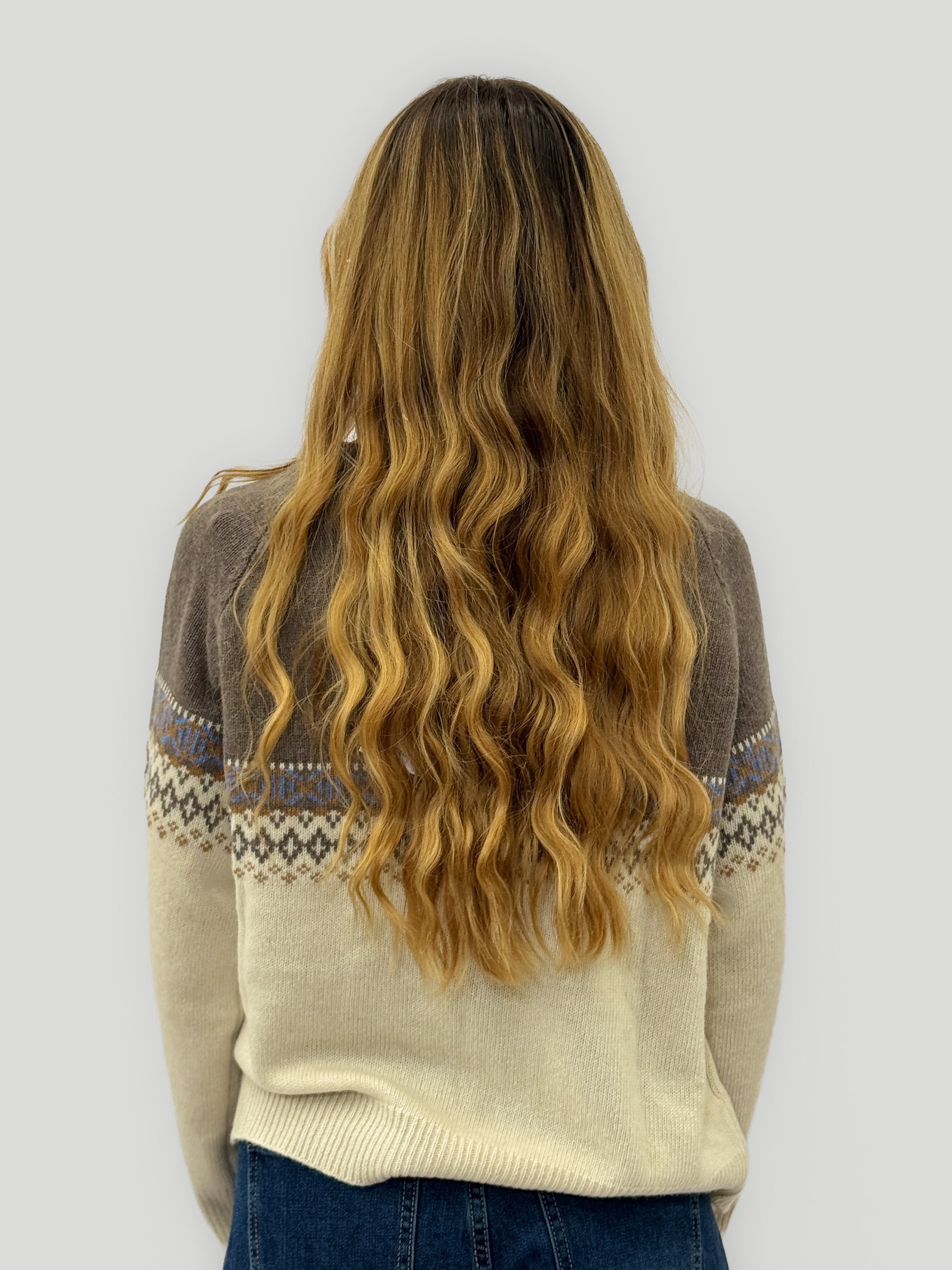 Cardigan donna fantasia nordica con cashmere