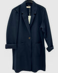 Giacca cardigan lunga donna con revers e tasche