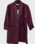 Giacca cardigan lunga donna con revers e tasche