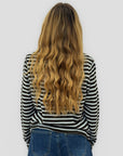 Maglia donna a righe in misto lana e alpaca