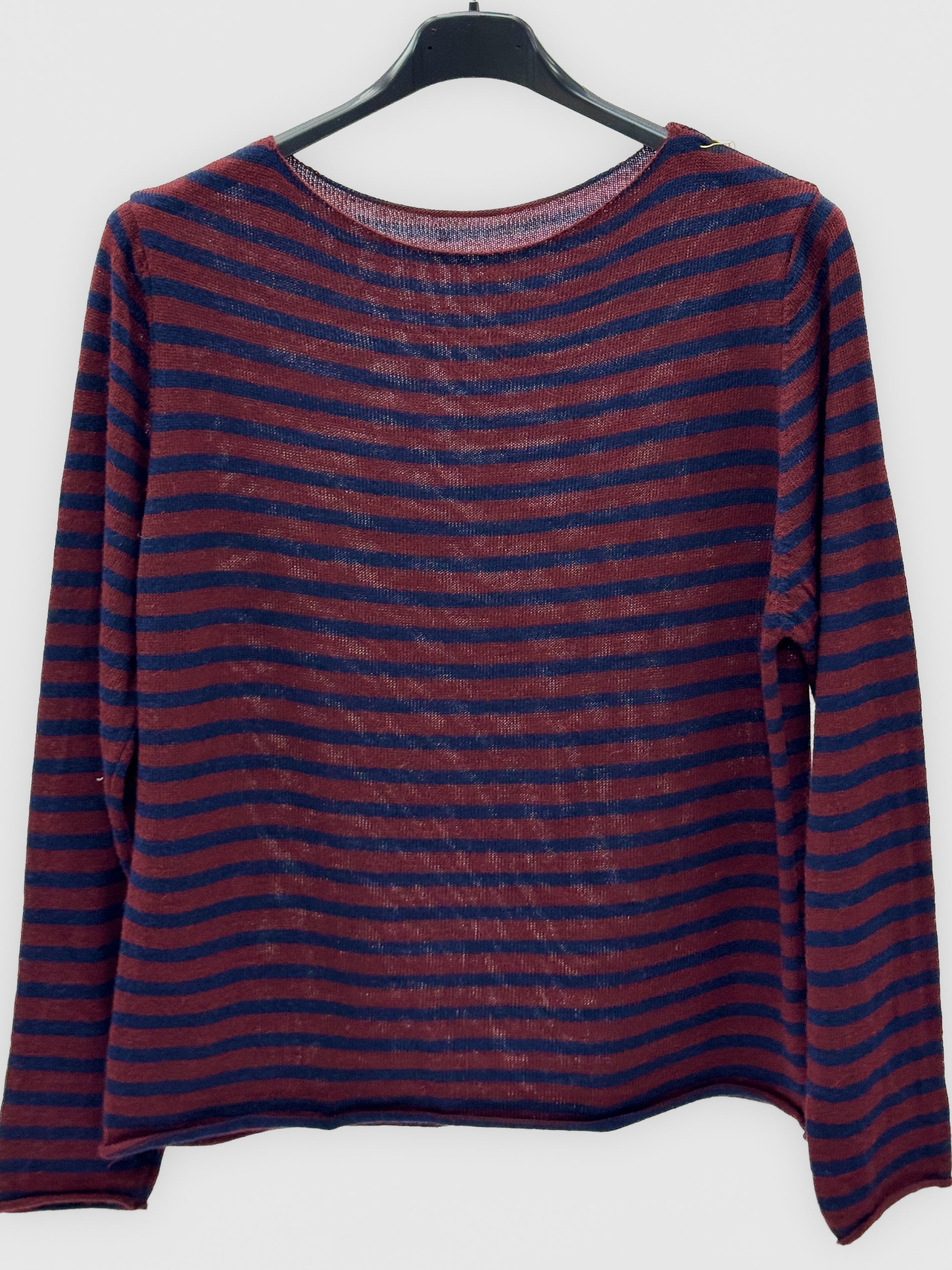 Maglia donna a righe in misto lana e alpaca