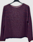 Maglia donna a righe in misto lana e alpaca