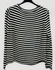Maglia donna a righe in misto lana e alpaca