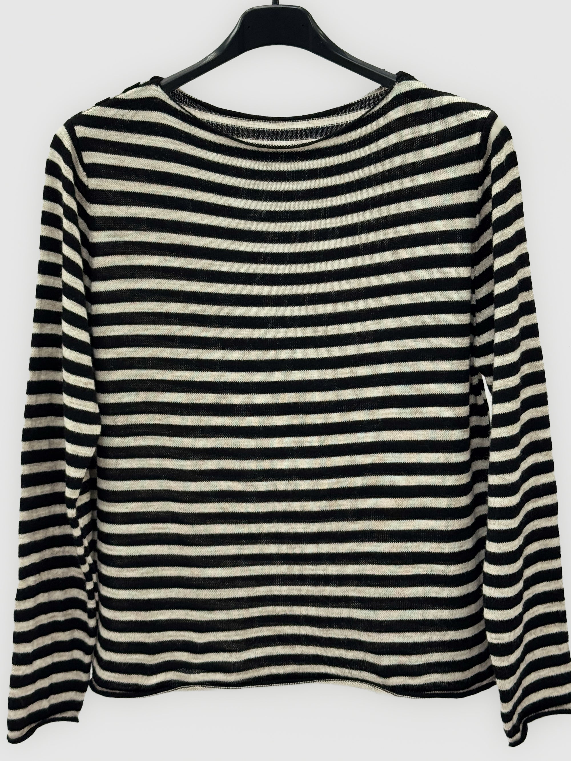 Maglia donna a righe in misto lana e alpaca
