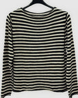 Maglia donna a righe in misto lana e alpaca