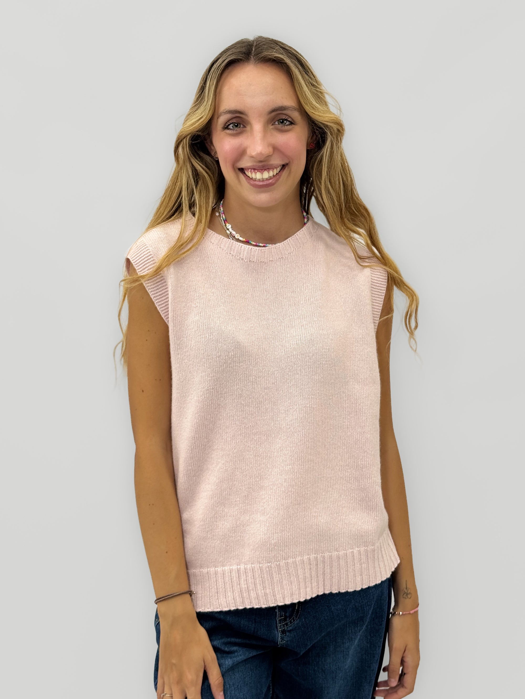 Gilet donna in maglia con lana e cashmere