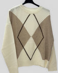 Maglione donna fantasia rombi con cashmere