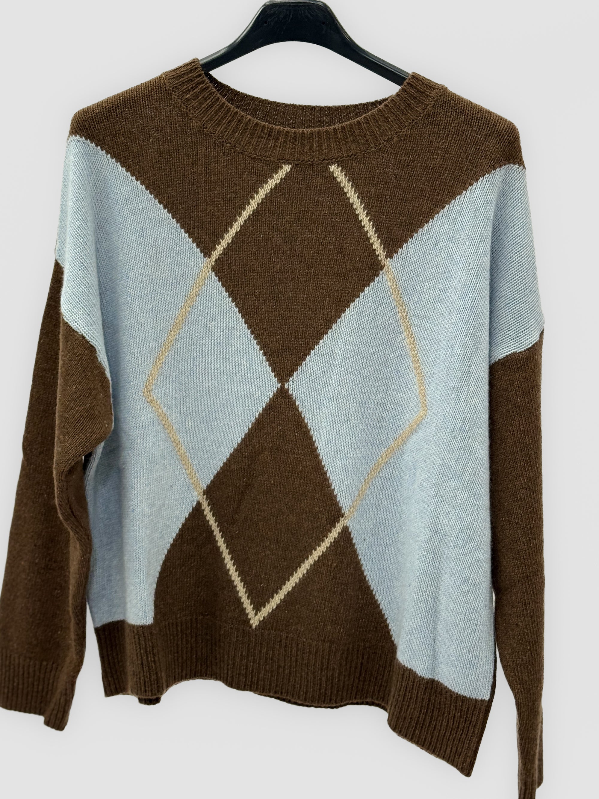 Maglione donna fantasia rombi con cashmere