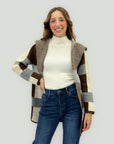 Cardigan morbido con cappuccio