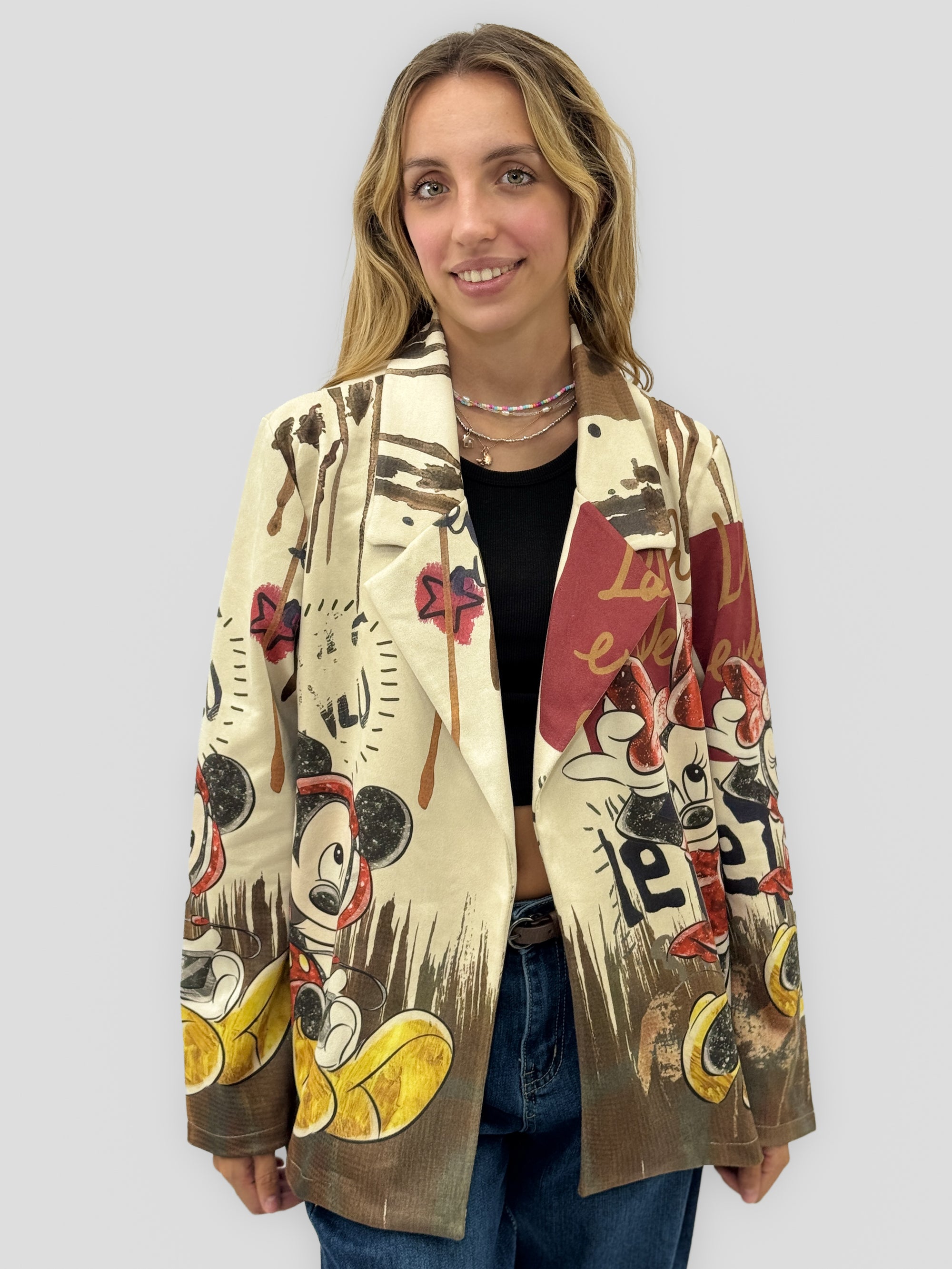 Blazer donna fantasia cartoon e animalier