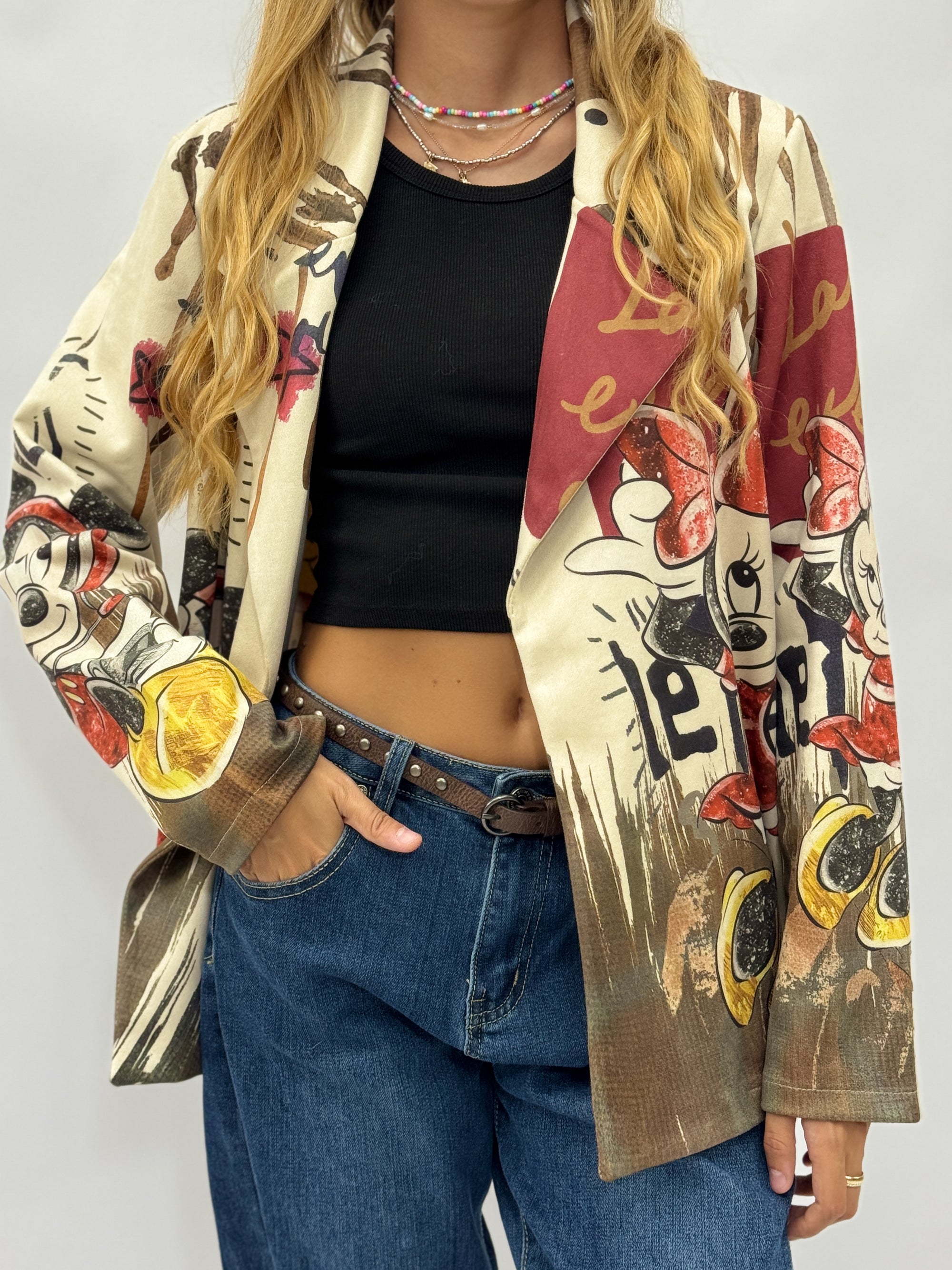 Blazer donna fantasia cartoon e animalier