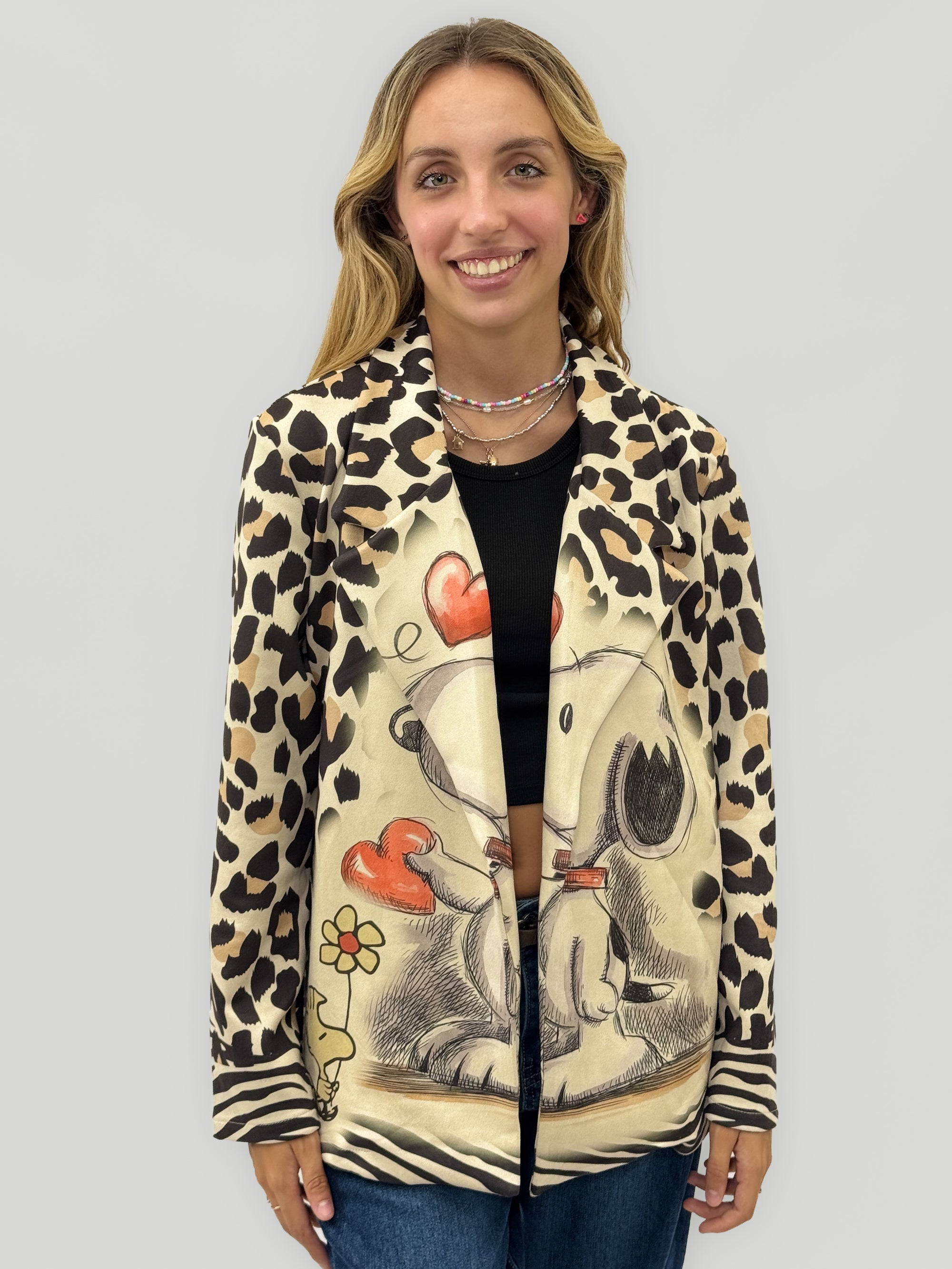 Blazer donna fantasia cartoon e animalier