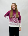 Maglione lupetto misto lana con fiocchi di neve