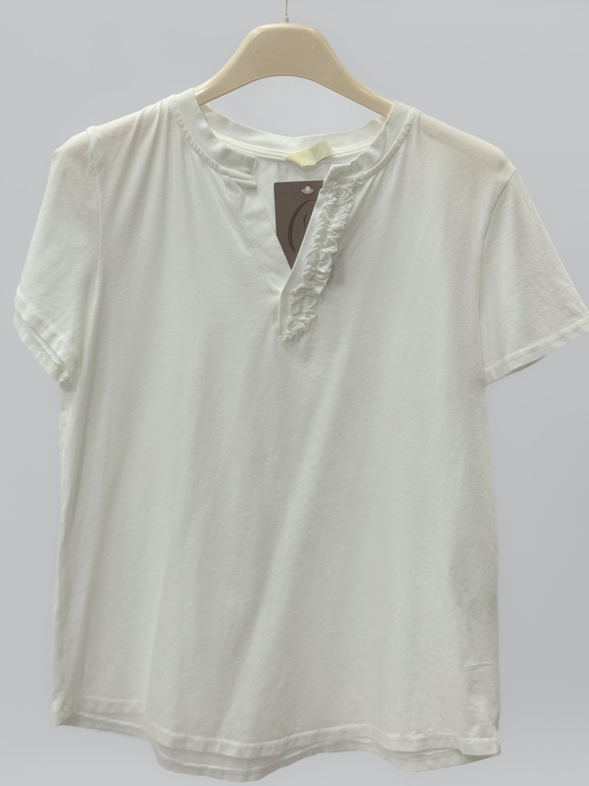 T-Shirt in Cotone con Dettaglio Arricciato – Essenziale ma Ricercata