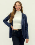 Blazer in tessuto scamosciato