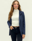 Blazer in tessuto scamosciato