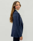 Blazer in tessuto scamosciato