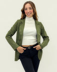 Blazer in tessuto scamosciato