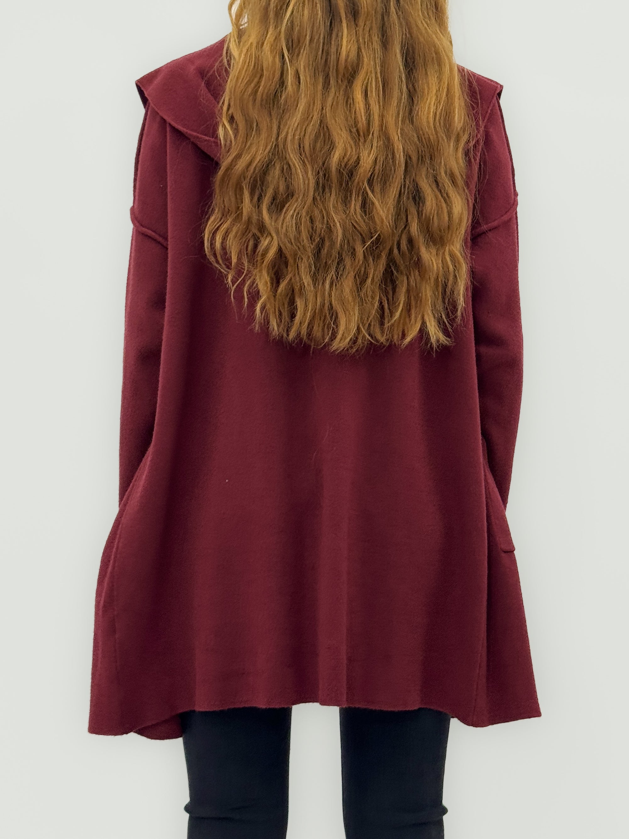 Cardigan lungo con cappuccio