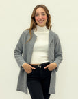 Cardigan lungo a coste